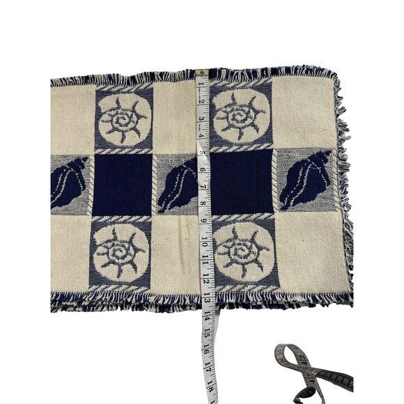 Classic Collection Blue and White Nautical Placemats Set of 6 Fabric Place Mats - Picture 9 of 10